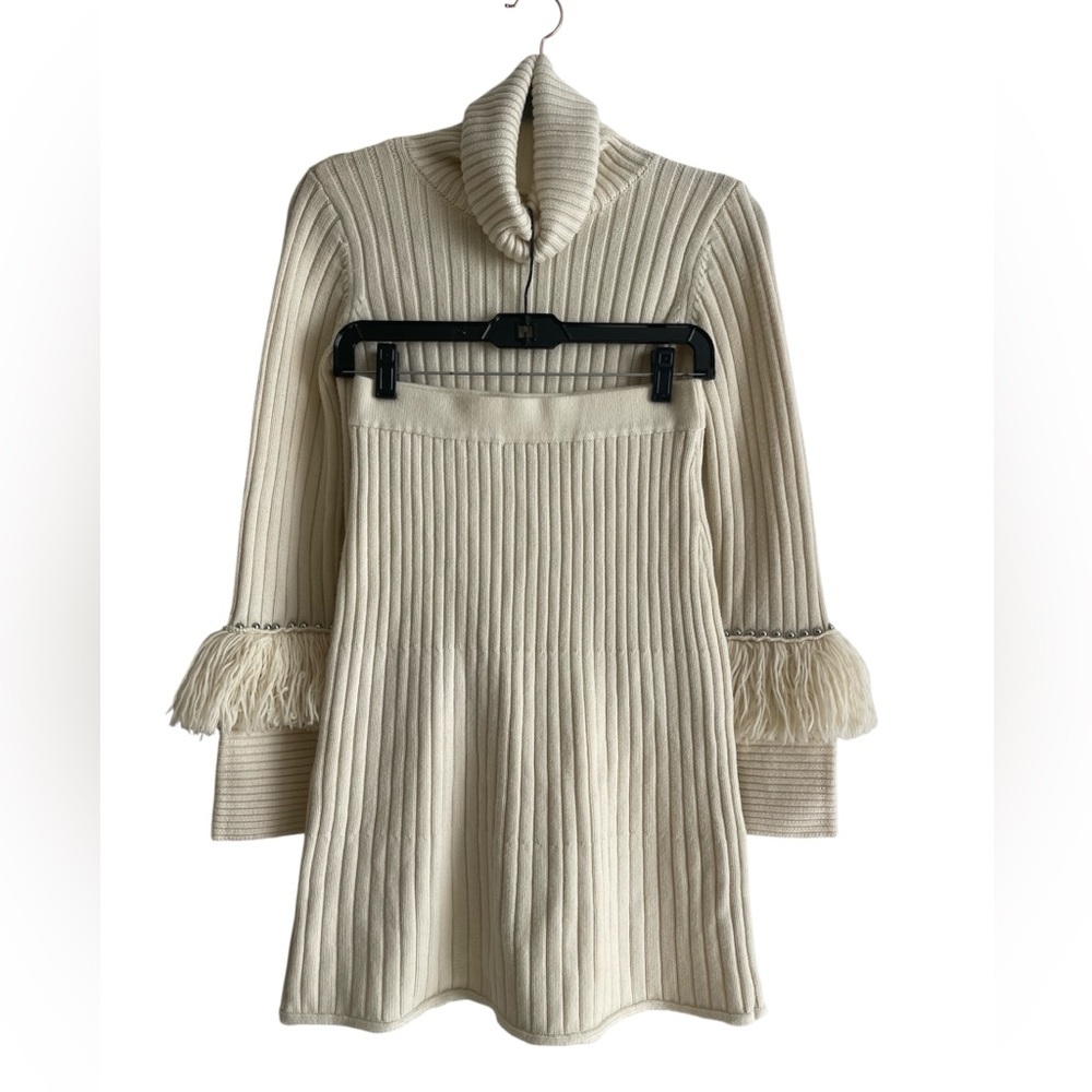 Jonathan Simkhai Cream Ribbed Turtleneck 

Skirt and sweater 100% Merino wool - Picture 2 of 16